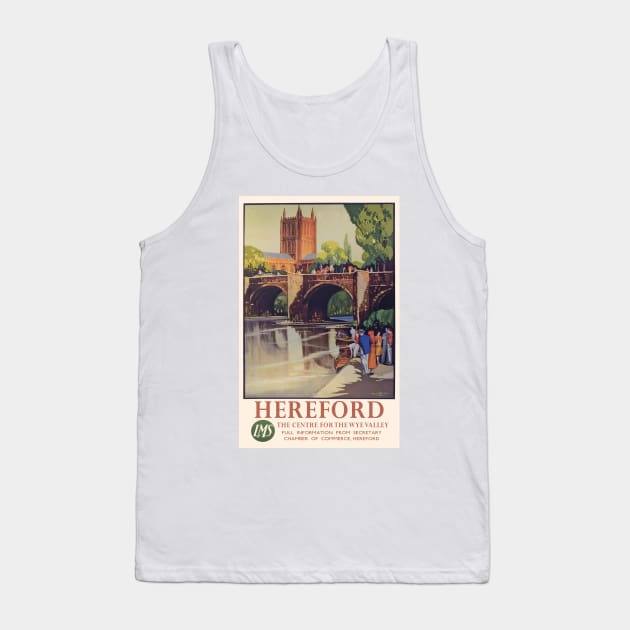 Vintage LMS Travel Poster for Hereford Tank Top by Random Railways